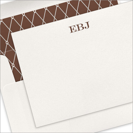 Block Initials Flat Note Cards - Letterpress